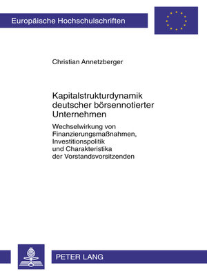 cover image of Kapitalstrukturdynamik deutscher boersennotierter Unternehmen